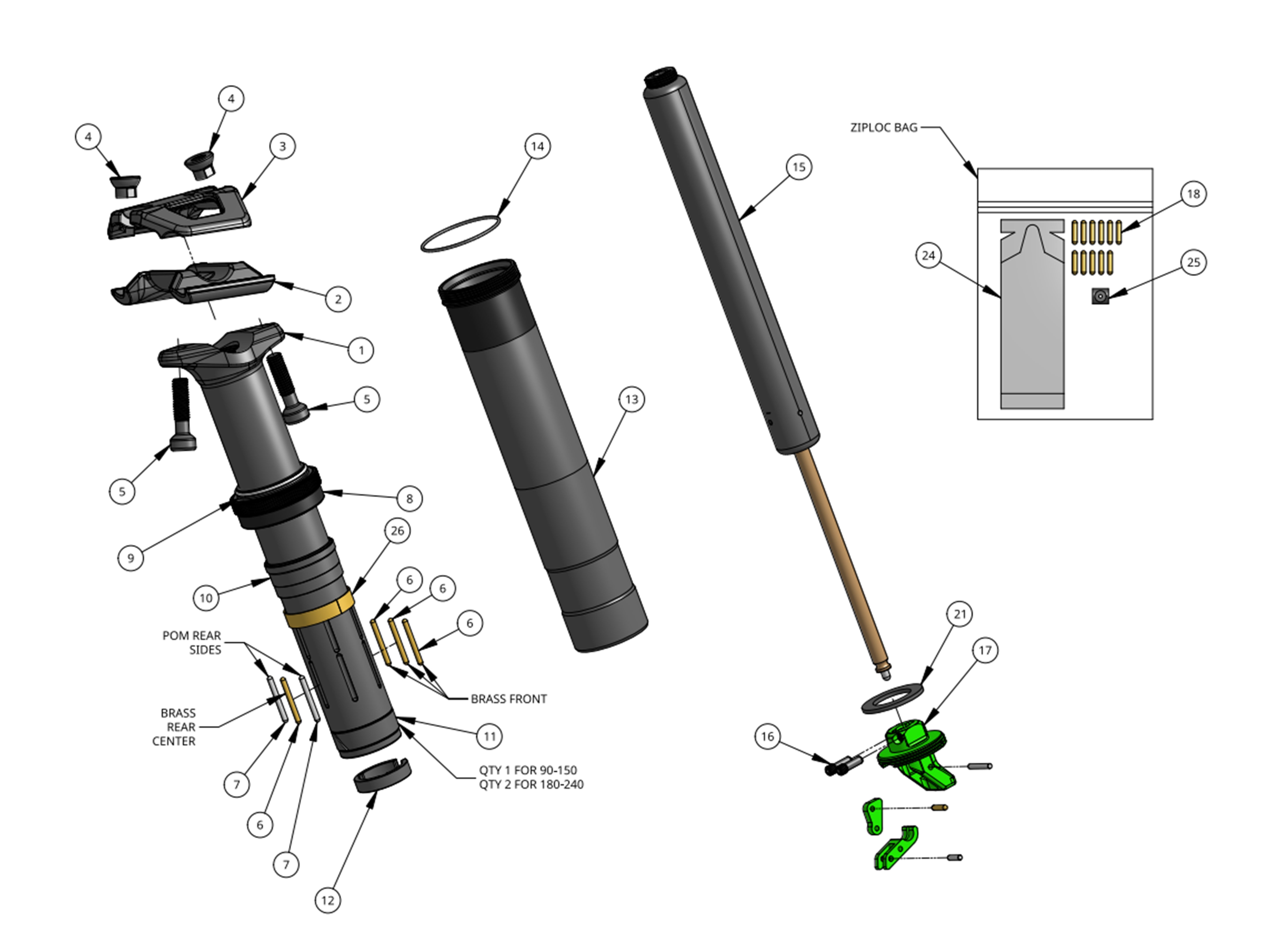 V3 Dropper Exploded View & Parts List