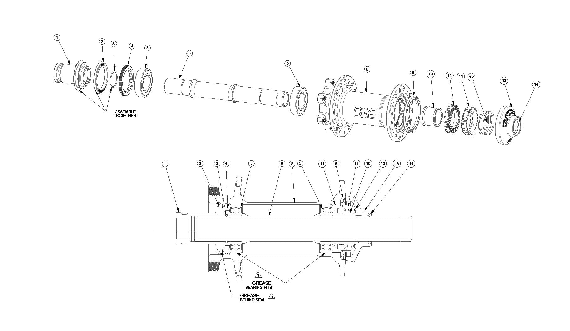 Rear Hub Exploded View & Parts List